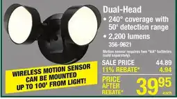 Menards Patriot Lighting Black Dual Head Motion Sensor Security Flood Light offer