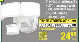 Menards Feit Electric Black Tri-Head LED Outdoor Security Flood Light offer