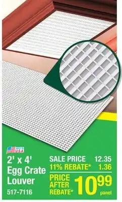 Menards PLASKOLITE 2' x 4' White Egg Crate Louver Light Panel offer