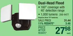 Menards Patriot Lighting Bronze Dual Head Battery Powered Motion Sensor Outdoor Security Flood Light offer