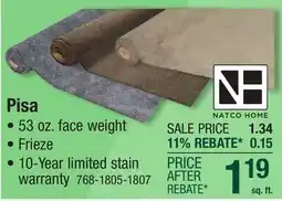 Menards Natco Home Pisa Shadow Grey Frieze Carpet 12 ft. Wide offer