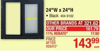 Menards Performax 24W x 24H Black Left Sliding Window with Nailing Flange and Brickmould offer