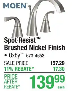 Menards Moen Oxby Two-Handle 8 Widespread Spot Resist Brushed Nickel Bathroom Sink Faucet offer