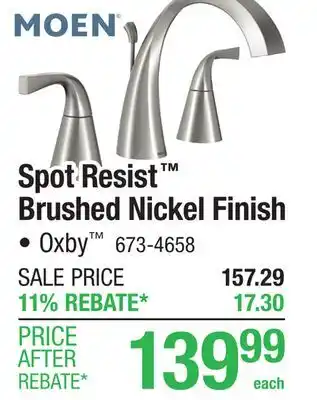 Menards Moen Oxby Two-Handle 8 Widespread Spot Resist Brushed Nickel Bathroom Sink Faucet offer