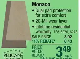 Menards CushionTech Monaco Stonecreek 7 x 48 Floating Rigid Core Vinyl Plank Flooring (18.9 sq ft/ctn) offer