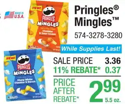 Menards Pringles Mingles Cheddar & Sour Cream Puffed Snacks - 5.5 oz offer