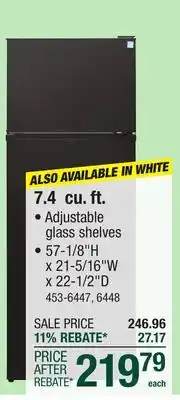 Menards Criterion 7.4 cu.ft. White Top-Freezer Refrigerator offer