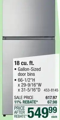 Menards Criterion 18.0 cu. ft. Stainless Steel Top-Freezer Refrigerator offer