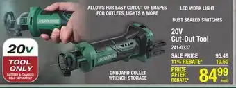 Menards Masterforce 20-Volt Brushless Cordless Drywall Cut Out Tool - Tool Only offer