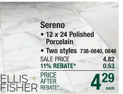 Menards Ellis + Fisher Sereno Statuario 12 x 24 Polished Porcelain Floor and Wall Tile offer