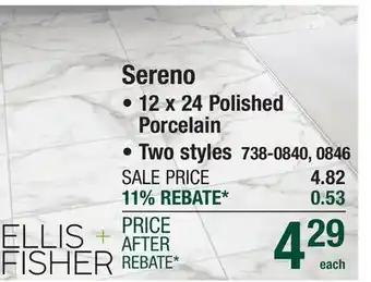 Menards Ellis + Fisher Sereno Statuario 12 x 24 Polished Porcelain Floor and Wall Tile offer