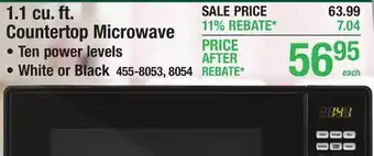 Menards Continental 1.1 cu. ft. White Countertop Microwave offer