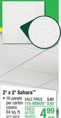 Menards Armstrong Ceilings Sahara 2' x 2' White Smooth Angled Tegular Drop Ceiling Tile offer