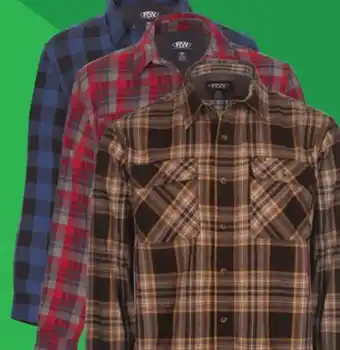 Menards RW Rugged Wear Men's Brushed Heather Flannel Shirt - Assorted Colors/Medium offer