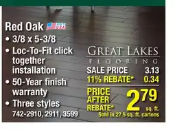 Menards Great Lakes Wood Floors Saddle Oak 3/8 x 5-3/8 Engineered Hardwood Flooring (27.5 sq.ft/ctn) offer