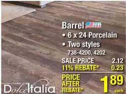 Menards Dolce Italia Barrel Harvest 6 x 24 Porcelain Floor and Wall Tile offer