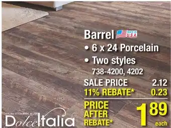 Menards Dolce Italia Barrel Harvest 6 x 24 Porcelain Floor and Wall Tile offer