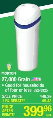 Menards Morton 27,000 Grain Water Softener offer