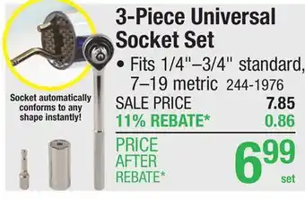 Menards Prowin 3/8 Drive Universal Socket Mechanic's Tool Set - 3 Piece offer