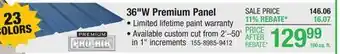 Menards 36 Premium Pro-Rib Midnight Black Steel Panel offer