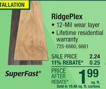 Menards SuperFast RidgePlex Smoke 6.93 x 36.81 Floating Luxury Vinyl Plank Flooring (19.48 sq.ft/ctn) offer