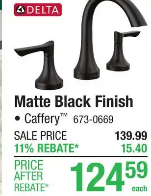 Menards Delta Caffery Two-Handle 8 Widespread Matte Black Bathroom Sink Faucet offer