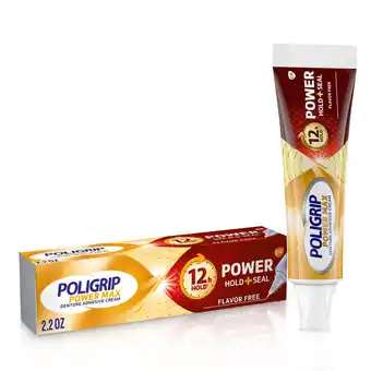 Walmart Poligrip Power Hold + Seal Denture Cream, Flavor Free - 2.2 oz, for Adults offer