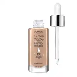 Walmart L'Oreal Paris True Match Hyaluronic Tinted Serum Foundation Makeup, 3-4 Light-Medium, 1 fl oz offer