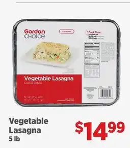 Gordon Food Services Vegetable Lasagna offer