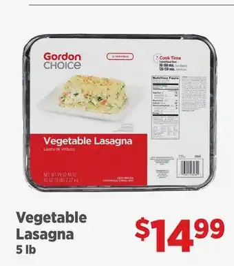 Gordon Food Services Vegetable Lasagna offer