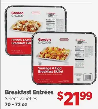 Gordon Food Services Breakfast Entrées offer