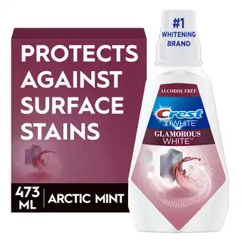 Walmart Crest 3D White Glamorous White Alcohol Free Multi-Care Whitening Mouthwash, Arctic Mint, 16 fl oz offer