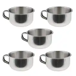 Walmart yotijay 5pcs Rust Stainless Steel Men's Barber Shaving Mug Bowl Soap Cup for Brush offer