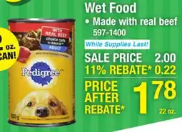 Menards Pedigree Choice Cuts in Sauce Beef Wet Dog Food - 22 oz offer