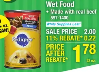 Menards Pedigree Choice Cuts in Sauce Beef Wet Dog Food - 22 oz offer