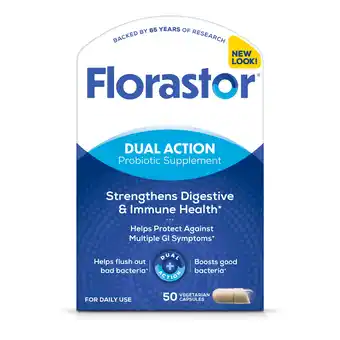 Walmart Florastor Unisex Daily Probiotic Supplement Capsules for Digestive Health, 50 Count offer