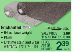 Menards Looptex Mills Enchanted Feather Gray Plush Carpet 12 ft. Wide offer