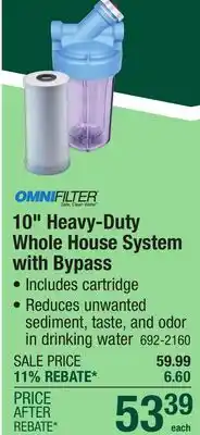 Menards OMNIFilter 10 Clear Heavy-Duty Whole House Water Filter System offer