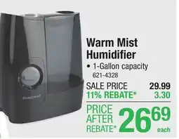 Menards Honeywell Warm Mist Humidifier - 1 Gallon offer