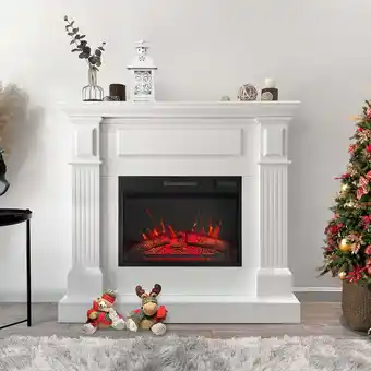 Walmart 43 Electric Fireplace with Mantel, 1500W Freestanding Heater with Remote Control offer