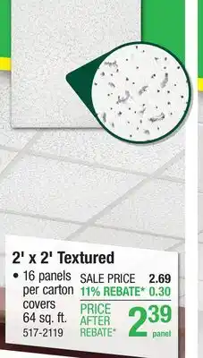 Menards Armstrong Ceilings Random Textured 2' x 2' White Drop Ceiling Tile offer