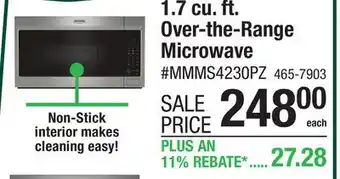 Menards 1.7 cu. ft. Over-the-Range Microwave offer