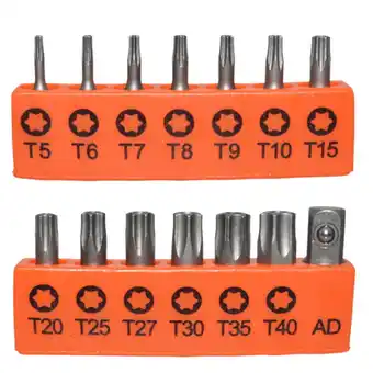 Walmart 14pcs Set 25mm Torx Screwdriver Bits with Hole T5-T40 Electric Screw Driver offer