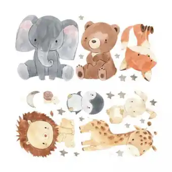 Walmart menolana 2x2 Pieces Animal Wall Sticker Cute Wallpaper for Nursery Kids Room Home Decor offer