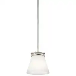 Walmart Kichler Hendrik 8.75 Contemporary 1 Light Brushed Nickel Mini Pendant Light with Etched Glass offer