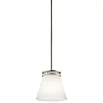 Walmart Kichler Hendrik 8.75 Contemporary 1 Light Brushed Nickel Mini Pendant Light with Etched Glass offer