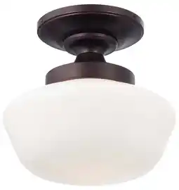 Walmart Minka Lavery 2255-576 1 Light 11.25 Height Semi-Flush Ceiling Fixture In Brushed Bronze offer