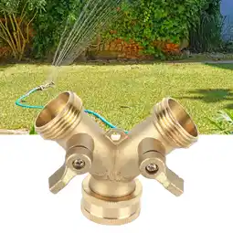 Walmart Amonsee Y Shape 2 Way Brass Hose Splitter with Water Faucet Ball Valve for Garden Greenhouse offer