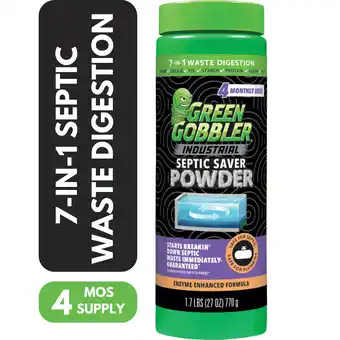 Walmart Green Gobbler Industrial Septic Saver Tank Treatment Powder - 4 Monthly Doses, 1.7 lbs offer