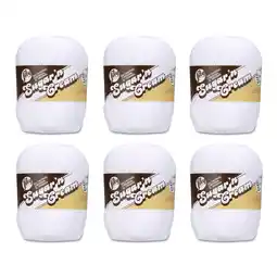 Walmart Lily Sugar'n Cream Super Size #4 Medium Cotton Yarn, White 4oz/113g, 200 Yards (6 Pack) offer